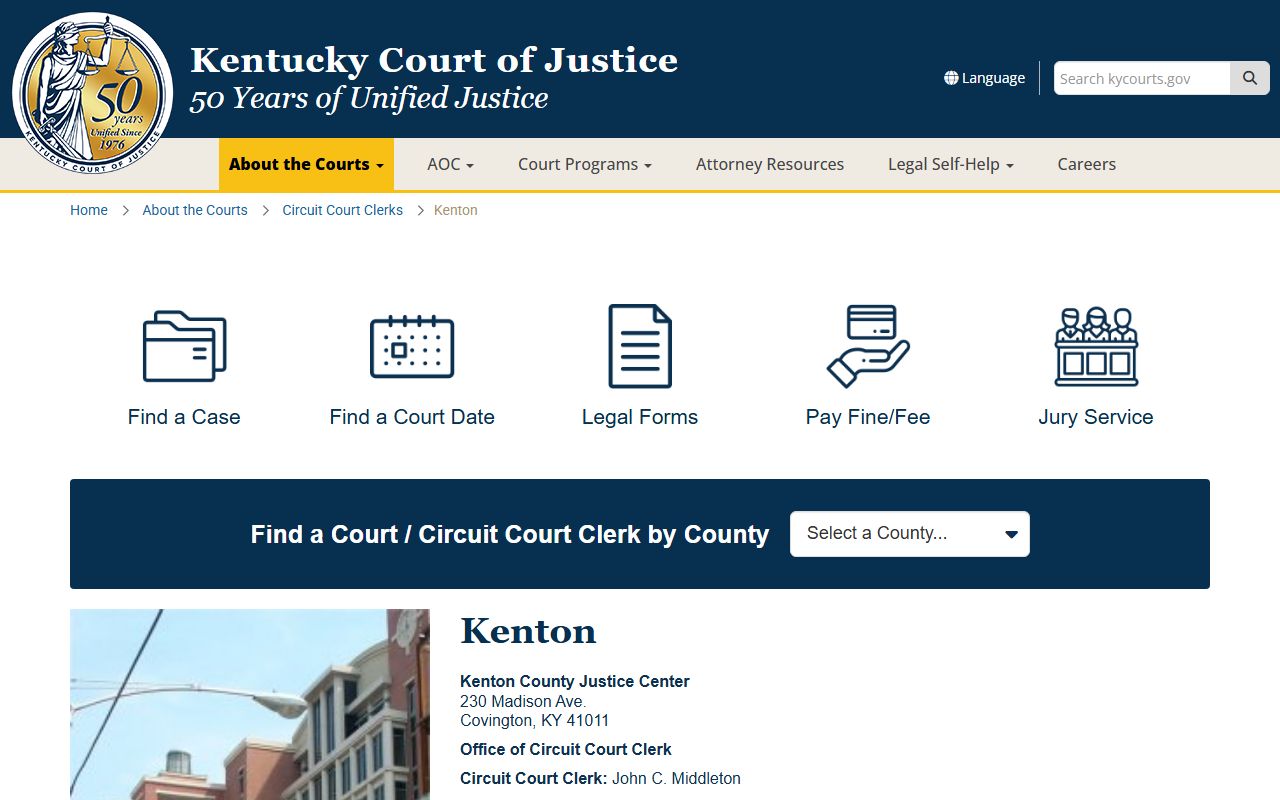 Kenton County Justice Center in Covington Kentucky
