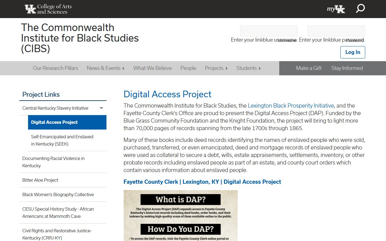 Fayette County Kentucky Digital Access Project historical records