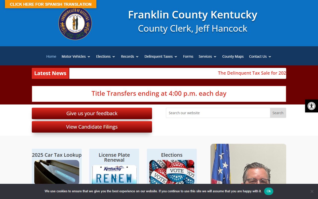 Franklin County Kentucky County Clerk office for probate records