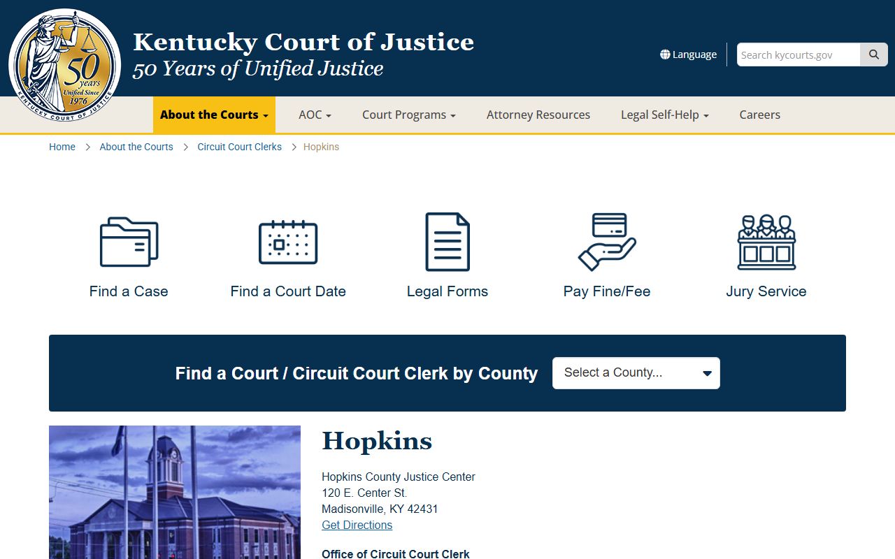 Hopkins County Kentucky Circuit Court Clerk probate records