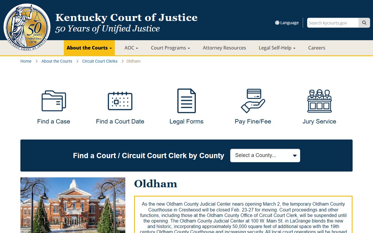 Oldham County Kentucky Circuit Court