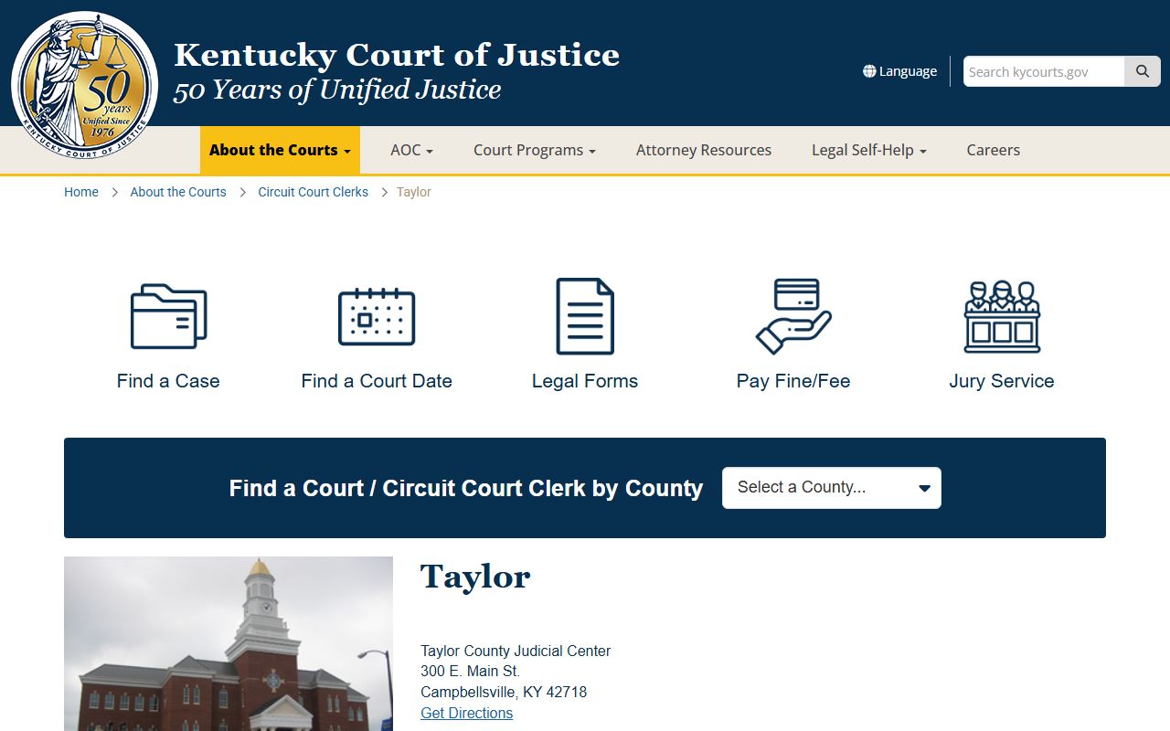 Taylor County Kentucky Circuit Court
